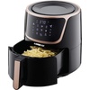 image:imageGoWISE 7Quart Electric Air Fryer with Dehydrating Function and 3 Stackable Racks  1Pack of Parchment Paper LED Digital Touchscreen with 8 Functions  100 Recipes BlackCopper