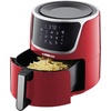 image:imageGoWISE 7Quart Electric Air Fryer with Dehydrating Function and 3 Stackable Racks  1Pack of Parchment Paper LED Digital Touchscreen with 8 Functions  100 Recipes RedSilver