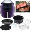 image:imageGoWISE USA GWAC22003 58Quart Air Fryer with Accessories 6 Pcs and 8 Cooking Presets  100 Recipes Black QtPlum  Accessories