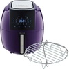 image:imageGoWISE USA 58 Quart Digital Touchscreen Air Fryer with Grill Rack Plum