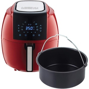 image:image58 Quart Digital Touchscreen Air Fryer with Cake Pan  50 Recipes for your Air Fryer Book Red