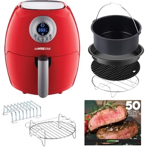 image:imageGoWISE USA 275Quarts Air Fryer  6 Piece Accessory Set Red