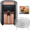 image:imageGoWISE USA 7Quart Air Fryer amp Dehydrator  with Ergonomic Touchscreen Display with Stackable Dehydrating Racks with Preheat amp Broil Functions  100 Recipes BlackCopperBlackCopper