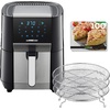 image:imageGoWISE USA 7Quart Air Fryer amp Dehydrator  with Ergonomic Touchscreen Display with Stackable Dehydrating Racks with Preheat amp Broil Functions  100 Recipes BlackCopperBlackSilver