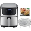 image:imageGoWISE USA 7Quart Air Fryer amp Dehydrator Max Steel XL with Touchscreen Display with Stackable Dehydrating Racks with Preheat amp Mute Functions  100 Recipes Stainless Steel