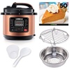 image:imageGoWISE USA GW22700 12in1 Multifunctional Electric Pressure Cooker with Measuring Cup Spoon and StainlessSteel Steam Rack and Basket 6QTCopper