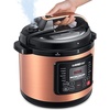 image:imageGoWISE USA GW22712 12in1 MultiUse Electric Pressure Cooker with Stainless Steel Pot Measuring Cup Spoon Steam Rack and Basket 8QtCopper