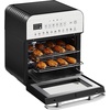 image:imageGoWISE USA GW44803 Ultra 127Quart Electric Air Fryer Oven with Rotisserie and Dehydrator  11 Accessories and 50 Recipes Black QTSilver