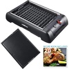 image:imageGoWISE USA GW88000 2in1 Smokeless Indoor Grill and Griddle with Interchangeable Plates and Removable Drip Pan  20 Recipes Black Large