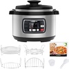 image:imageGoWISE USA GW22708 Ovate 85Qt 12In1 Electric Pressure Cooker Oval with Slow Cook Rice Yogurt Egg Saute Steamer Keep Warm Functions  Accessories amp Recipes95 Quarts