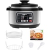 image:imageGoWISE USA GW22708 Ovate 85Qt 12In1 Electric Pressure Cooker Oval with Slow Cook Rice Yogurt Egg Saute Steamer Keep Warm Functions  Accessories amp Recipes85 Quarts