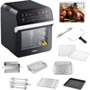 image:imageGoWISE USA GW44803 Ultra 127Quart Electric Air Fryer Oven with Rotisserie and Dehydrator  11 Accessories and 50 Recipes Black QTBlackSilver