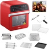 image:imageGoWISE USA GW44803 Ultra 127Quart Electric Air Fryer Oven with Rotisserie and Dehydrator  11 Accessories and 50 Recipes Black QTRed