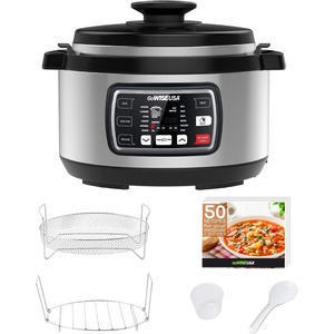 image:imageGoWISE USA GW22708 Ovate 85Qt 12In1 Electric Pressure Cooker Oval with Slow Cook Rice Yogurt Egg Saute Steamer Keep Warm Functions  Accessories amp Recipes85 Quarts