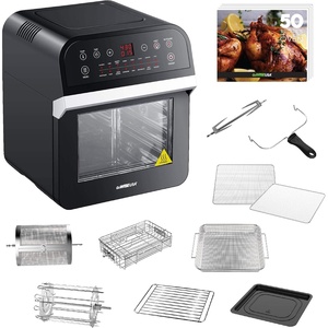 image:imageGoWISE USA GW44803 Ultra 127Quart Electric Air Fryer Oven with Rotisserie and Dehydrator  11 Accessories and 50 Recipes Black QTBlackSilver