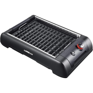 image:imageGoWISE USA GW88000 2in1 Smokeless Indoor Grill and Griddle with Interchangeable Plates and Removable Drip Pan  20 Recipes Black Large