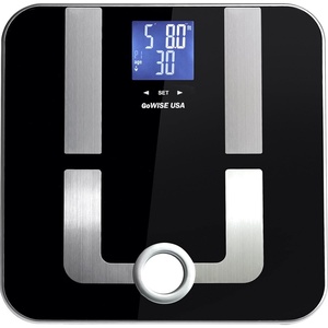 image:imageGoWISE USA Slim Digital Bathroom Scale  Measures Weight Body Fat Water amp Bone Mass 400 Lbs Capacity Tempered Glass GW22027